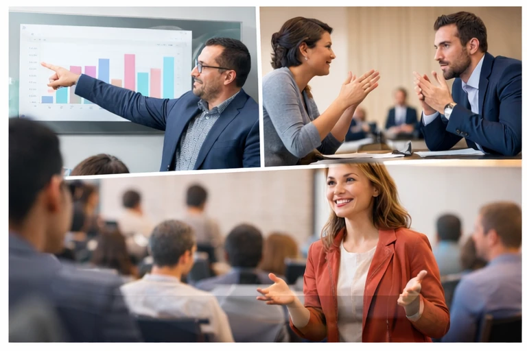 Diferentes tipos de discurso en contextos informativo, argumentativo y motivacional